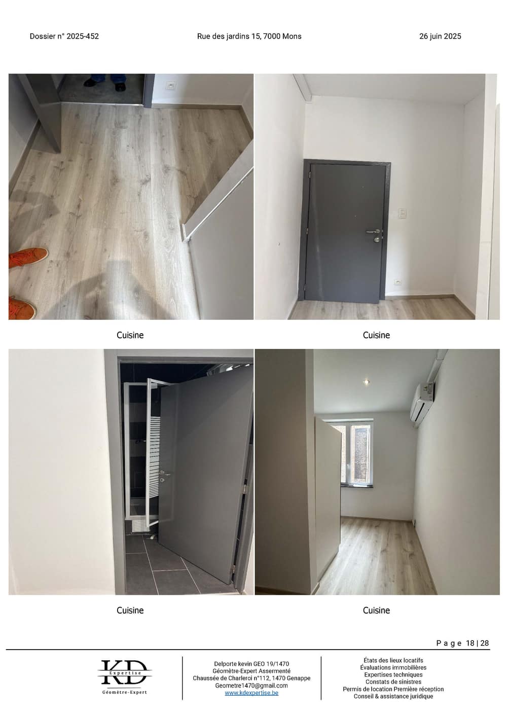 Exemple de rapport d'état des lieux KD Expertise – page 18 sur 28