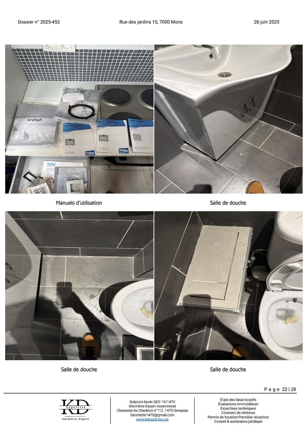 Exemple de rapport d'état des lieux KD Expertise – page 22 sur 28