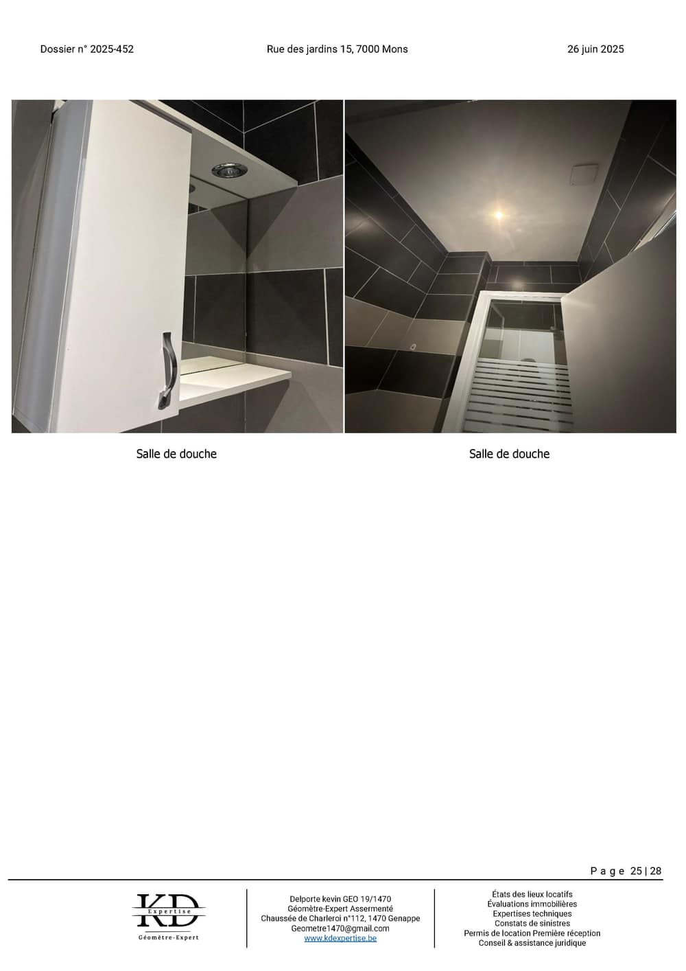 Exemple de rapport d'état des lieux KD Expertise – page 25 sur 28